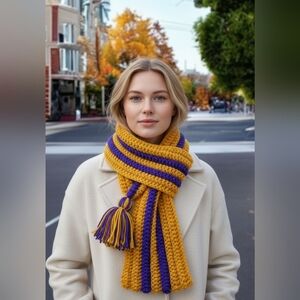 Hand Knitted Winter Scarf Tassel 76 Inches